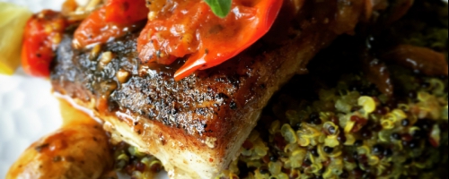 Sea bass dinner