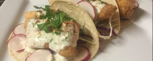 Quesadilla and fish tacos