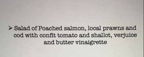 Intimate 3 course dinner