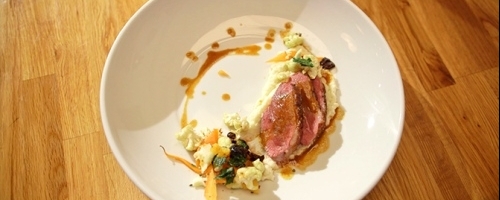 Magret de canard porto et framboises