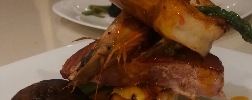 Composición de atún y camaron