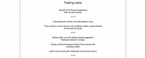 tasting menu