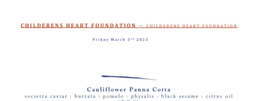 Dinner with a Chef - Charity