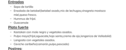 Menu a compartir