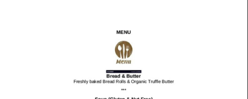 platted dinner menu