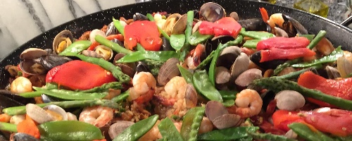 Paella from the land and sea
