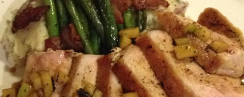 Roasted Pork Tenderloin, with Bourbon apple jus