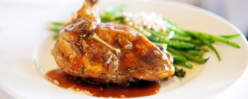 Airline Chicken with Mushroom Risotto