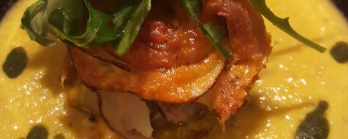 Scalloped Potato and Heirloom Tomato Soup