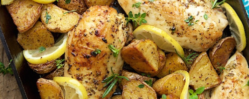 Roasted Lemon Chicken + Potatoes