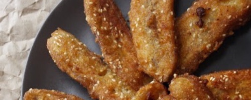 Fried bananas with honey