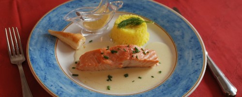 escalope de saumon au Champagne