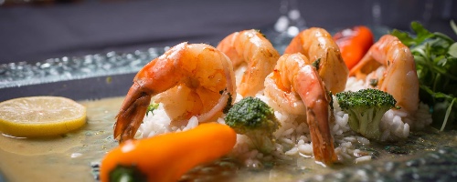 crevettes au parfum de citron&basilic