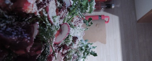 Salade de betteraves du Qc. vinaigrette bacon et canneberge
