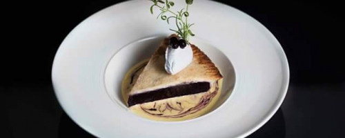 Cream of lavender blueberry pie