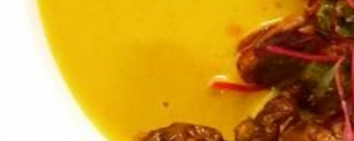 velouté de potiron ou de champignon, croûtons grillés