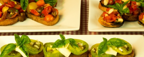 trio de bruschetta aux trois tomates