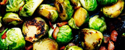 Roasted bressel sprouts with pancetta