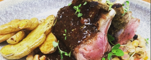 Pistachio crusted lamb