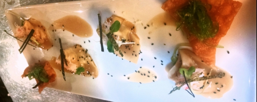 lobster and crab won tons