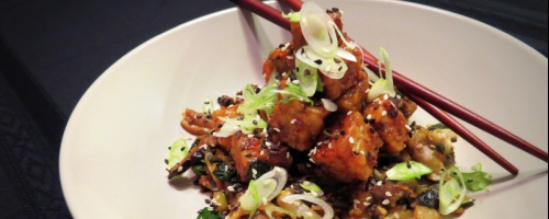 Sauté with home-crafted tempeh
