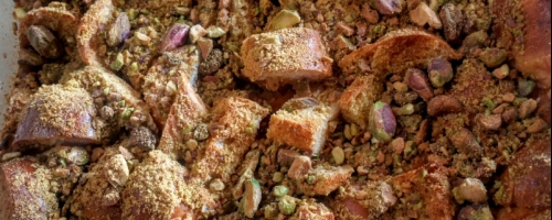 Pistachio Bread Pudding