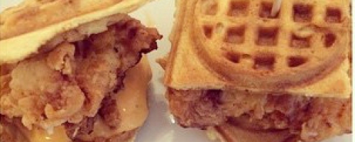 Chicken and waffle slider