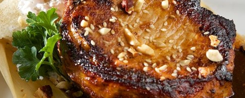 Pan Seared Pork Chop with Apple Butter Mole