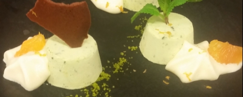 Parfait Glacé Pistache et mousseux mandarine