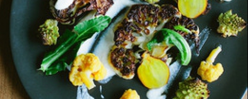 Leek Ash Roasted cauliflower