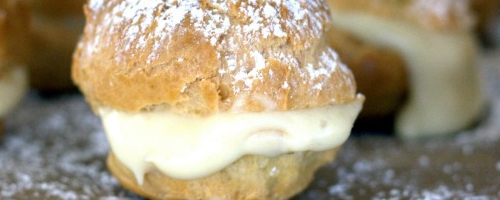 Cream puff with Lavender bavarian cream