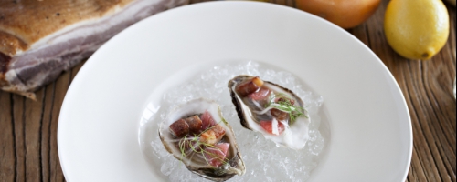 Oysters with Bacon & Grapefruit