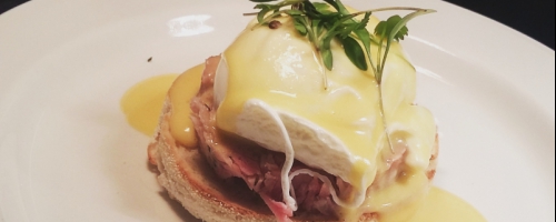 Ham hock eggs benedict