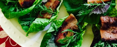 Korean Pork Belly Wrap