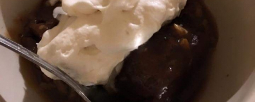 Chocolate Pecan Bourbon Bread Pudding