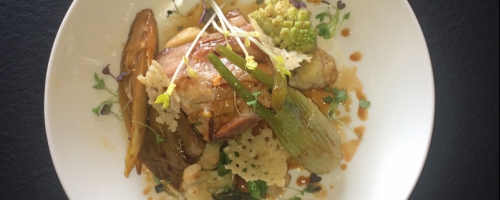 Rotie De veau et son jus , legumes du moment
