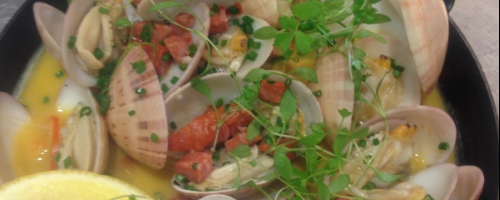 Clams and chorizo