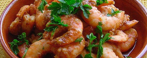 Tapas de crevettes citronnées