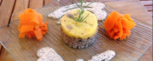 Parmentier d'andouillette et sa crème moutarde