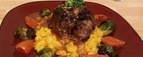 Braised Oxtails on Risotto Milanese