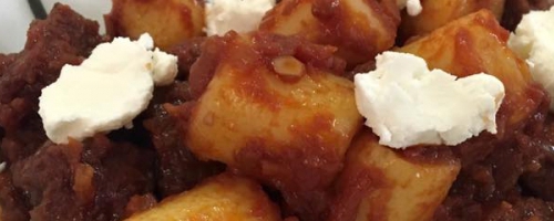 Gnocchi with Salami Ragu