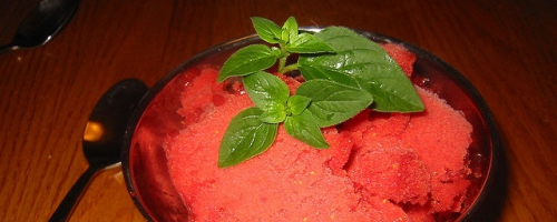 Raspberry- Mint Tequila Sorbet