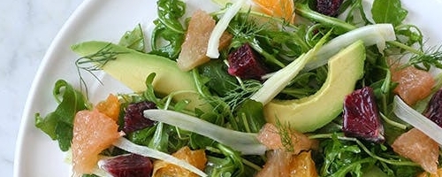 Grapefruit and fennel avocado salad