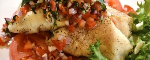 Pan Seared Grouper with Fresh Tomato Chutney