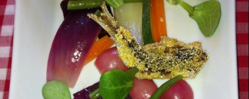 fried sardines with vinegar veggies