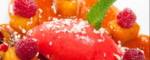 Frambuesa, piña y fresa