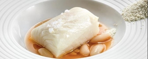 Black cod with beans