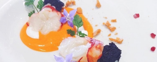 Lobster with roasted peppers