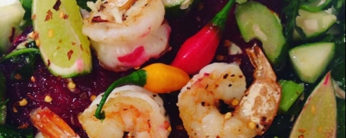 Roasted Beet and Shrimp Salad