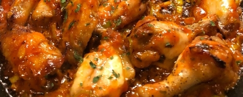 garlic chill mushrooms chicken wings